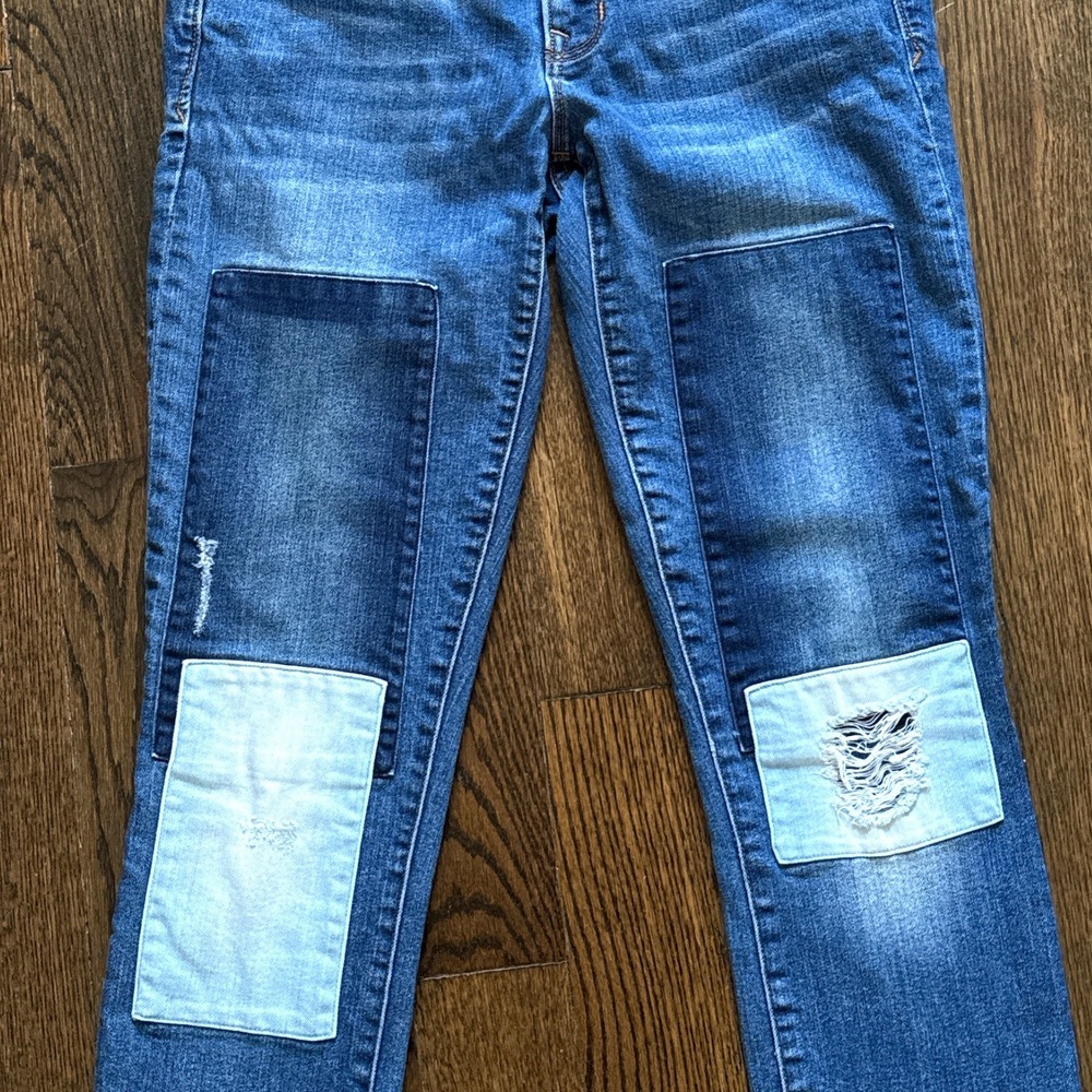 Gap‎ Always Skinny Jeans Size 28R Patchwork Distressed Denim Mid Rise Stretch - Picture 3 of 9